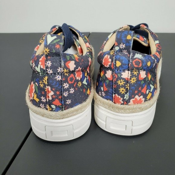 Jack Rogers Mia Blue Floral Platform Sneakers‎ Shoes Size 7.5 - Picture 4 of 9